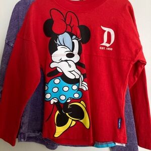 Disney Red and Blue Minnie Mouse Long Sleeve Shirt